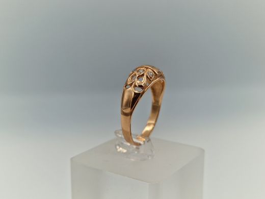 Zelta gredzens ar cirkoniju, 2.72 g, izm. 19