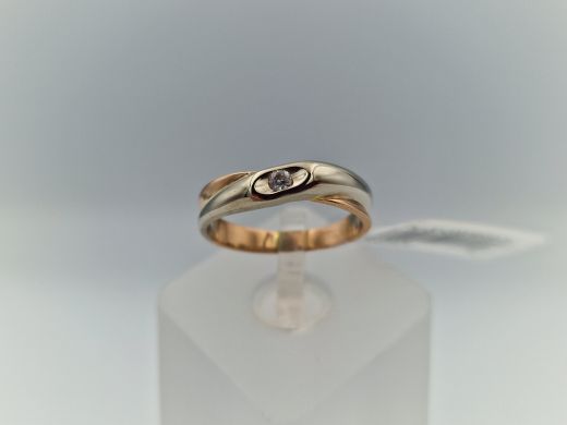 Zelta gredzens ar cirkoniju, 2.45 g, izm. 16.5