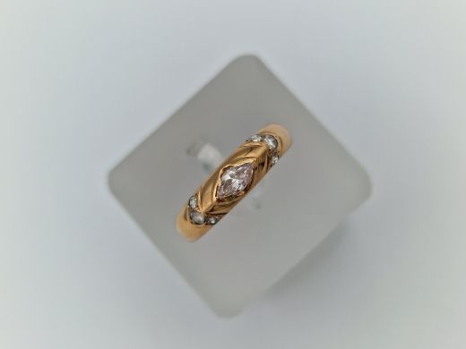 Zelta gredzens ar cirkoniju, 2.09 g, izm. 17