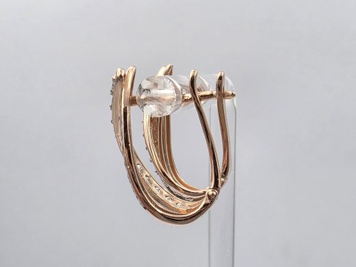Золотые серьги с цирконом, 4.53 г