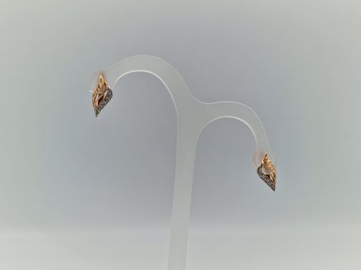 Zelta auskari ar cirkoniju, 1.98 g