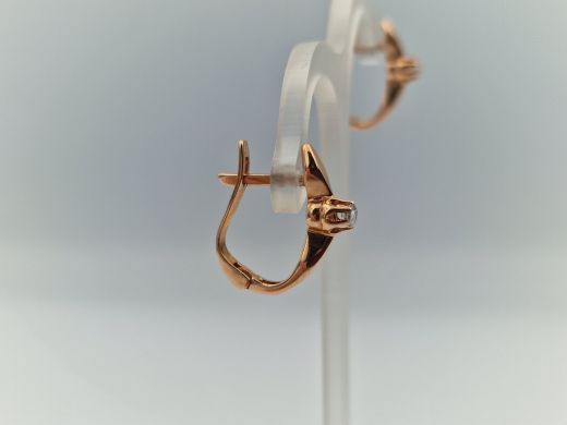 Золотые серьги с цирконом, 2.61 г