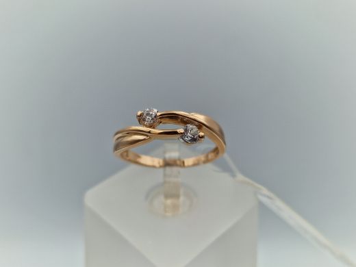 Zelta gredzens ar cirkoniju, 2 g, izm. 16.5