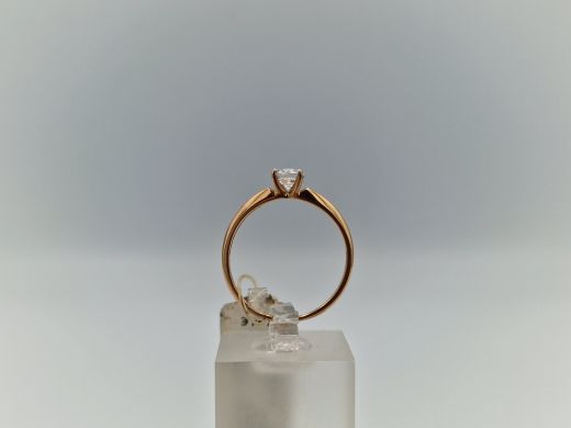 Zelta gredzens ar cirkoniju, 1.58 g, izm. 18