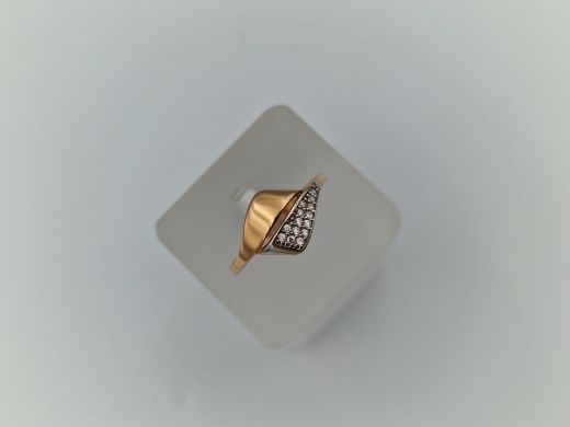 Zelta gredzens ar cirkoniju, 1.68 g, izm. 18