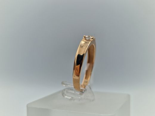 Zelta gredzens ar cirkoniju, 1.83 g, izm. 17