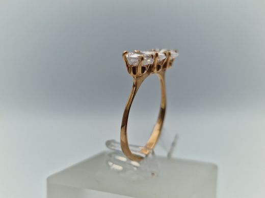 Zelta gredzens ar cirkoniju, 2.41 g, izm. 18