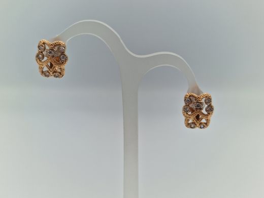 Золотые серьги с цирконом, 3.38 г