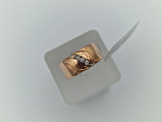 Zelta gredzens ar cirkoniju, 5.23 g, izm. 18