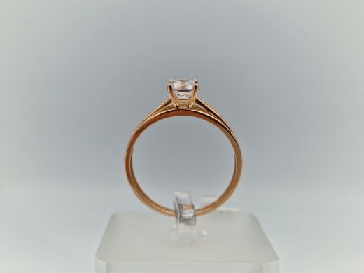 Zelta gredzens ar cirkoniju, 2.02 g, izm. 19