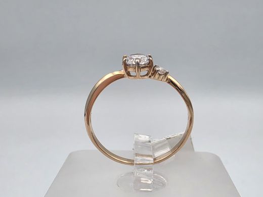 Zelta gredzens ar cirkoniju, 1.27 g, izm. 16.5