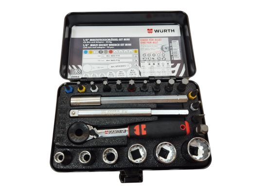 Wurth 1/4 Multi Socket Wrench Set Mini