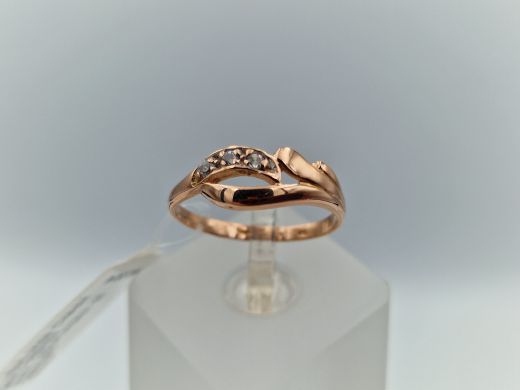 Zelta gredzens ar cirkoniju, 1.75 g, izm. 18