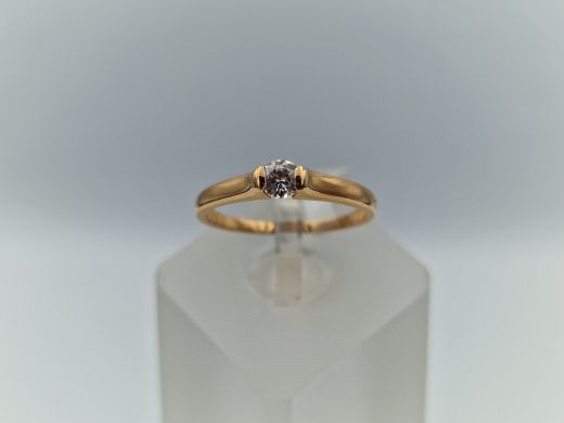 Zelta gredzens ar cirkoniju, 1.55 g, izm. 16.5