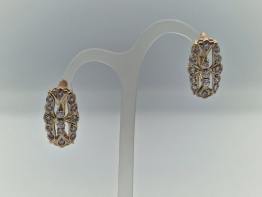 Zelta auskari ar cirkoniju, 6.91 g