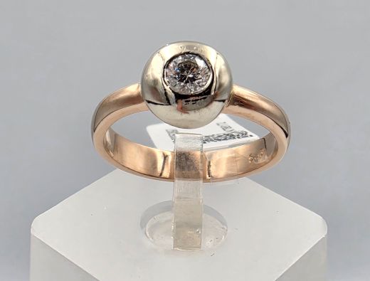 Gold ring with zircon, 4.53 g, size 17.5