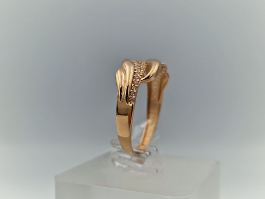 Zelta gredzens ar cirkoniju, 1.9 g, izm. 19