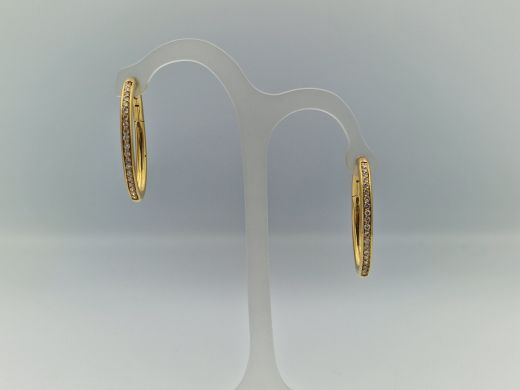 Zelta auskari ar briljantu, 16.08 g