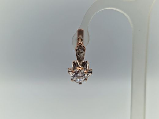 Золотые серьги с цирконом, 3.75 г