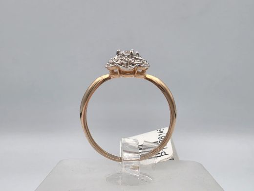 Zelta gredzens ar cirkoniju, 1.46 g, izm. 16.5