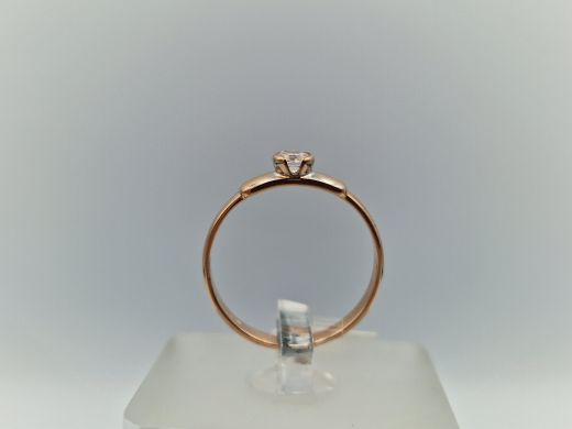 Zelta gredzens ar cirkoniju, 1.61 g, izm. 17