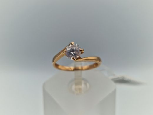 Zelta gredzens ar cirkoniju, 2.08 g, izm. 17