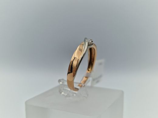 Zelta gredzens ar briljantu, 2.61 g, izm. 17.5