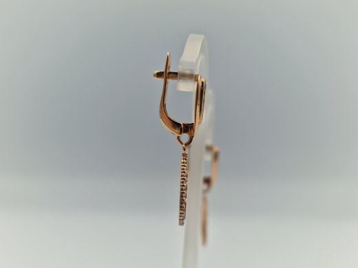 Золотые серьги с цирконом, 2.4 г