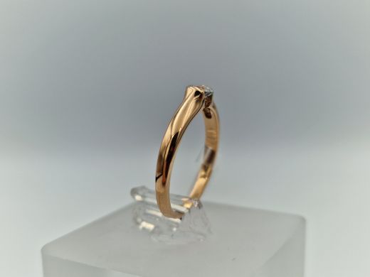 Zelta gredzens ar cirkoniju, 1.67 g, izm. 16
