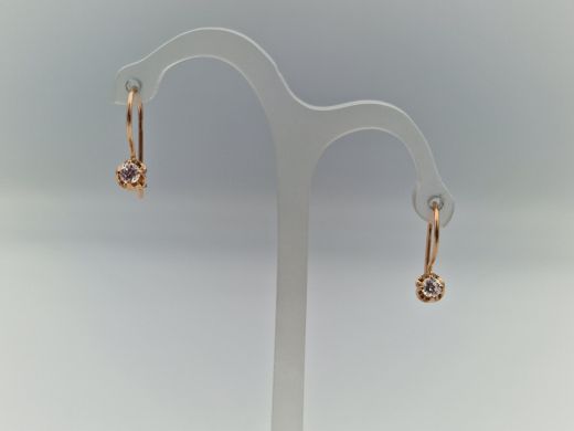 Zelta auskari ar cirkoniju, 1.03 g