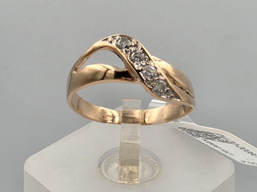 Gold ring with zircon, 1.83 g, size 16