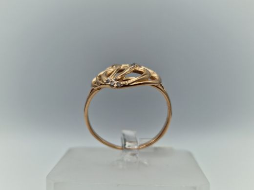 Zelta gredzens ar cirkoniju, 2.09 g, izm. 17