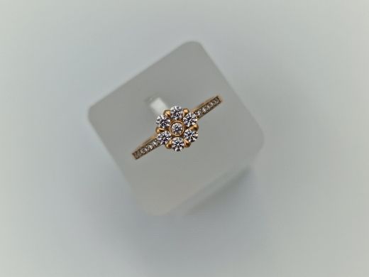 Zelta gredzens ar cirkoniju, 1.85 g, izm. 19.5