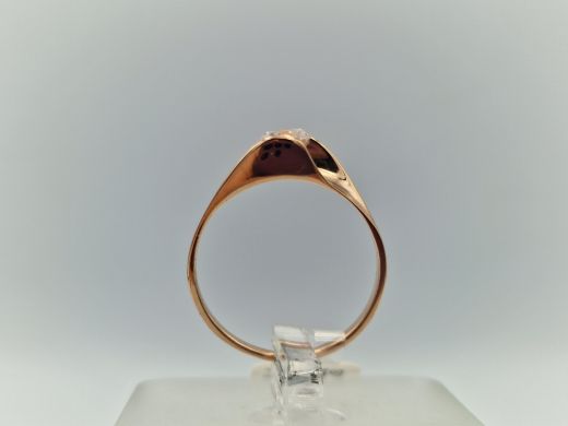 Золотое кольцо с цирконом, 1.86 г, разм. 17