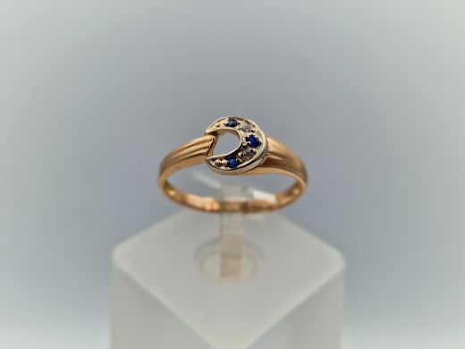 Zelta gredzens ar cirkoniju, 1.69 g, izm. 16.5