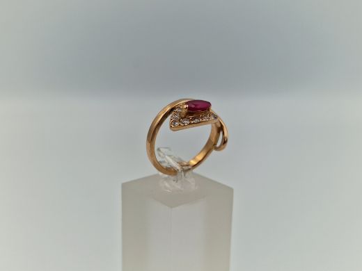 Zelta gredzens ar cirkoniju, 4.11 g, izm. 16