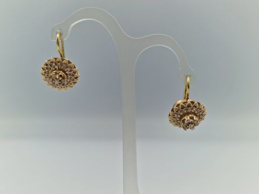 Zelta auskari ar cirkoniju, 4.42 g