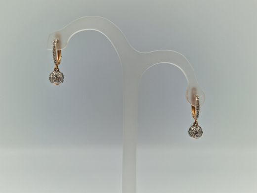 Zelta auskari ar cirkoniju, 3.1 g