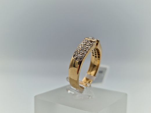 Zelta gredzens ar briljantiem, 6.48 g, izm. 17