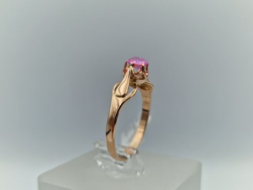 Zelta gredzens ar koraļļi, 1.96 g, izm. 17.5