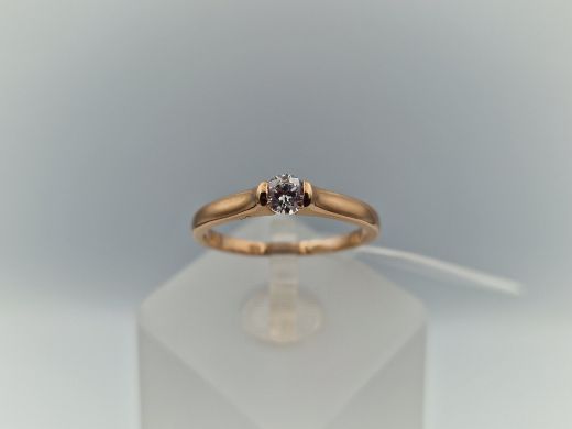 Zelta gredzens ar cirkoniju, 1.65 g, izm. 16.5