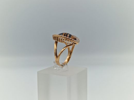 Золотое кольцо с цирконом, 6 г, разм. 18