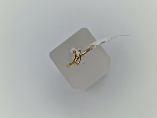 Zelta gredzens ar briljantu, 2.21 g, izm. 16.5