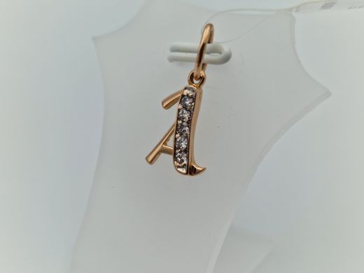 Золотой кулон с цирконом, 1.01 г