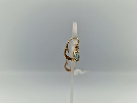 Золотые серьги с цирконом, 5.54 г