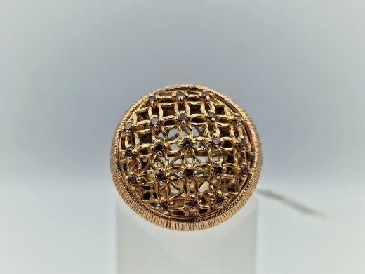 Zelta gredzens ar cirkoniju, 10.92 g, izm. 18