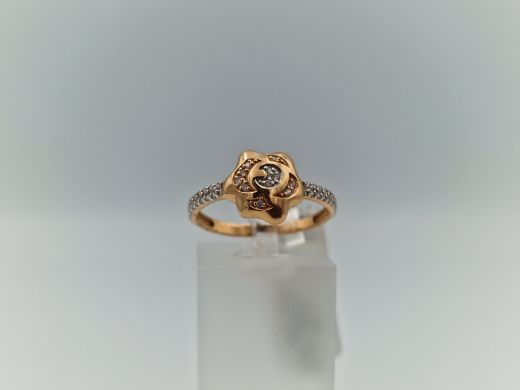 Zelta gredzens ar cirkoniju, 1.94 g, izm. 18