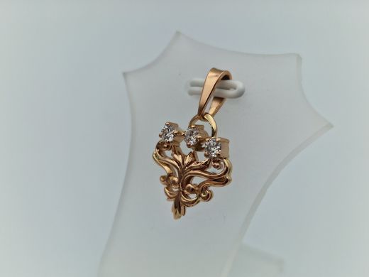 Золотой кулон с бриллиантом, 2.4 г