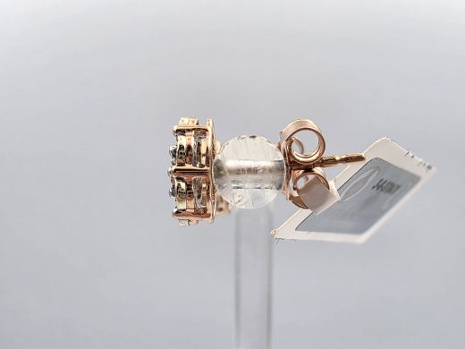 Gold earrings with diamond, 1.87 g