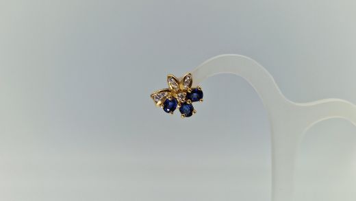 Золотые серьги с цирконом, 3.2 г